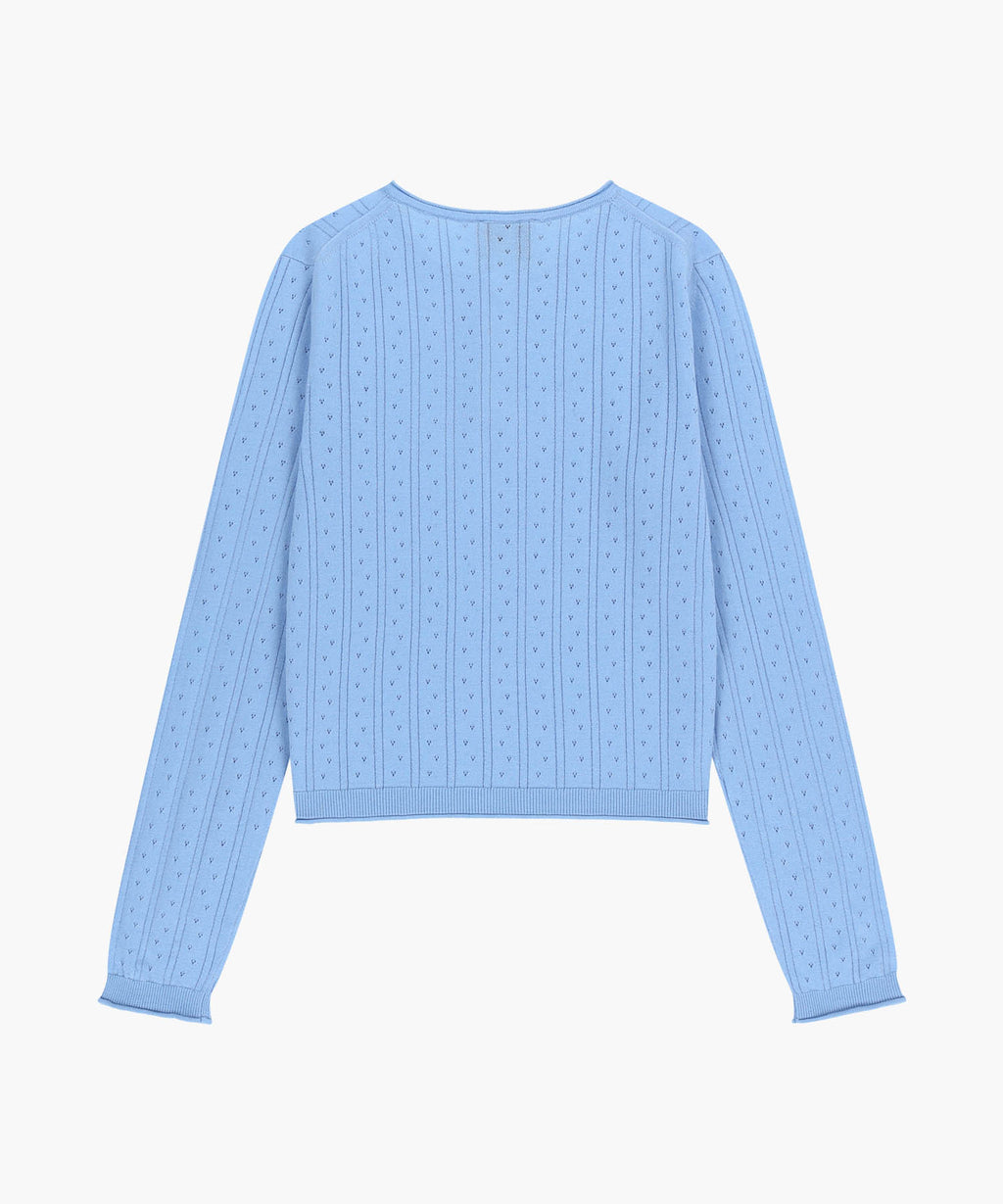 Marithe & Francois Girbaud - Crochet Half Button Knit (Sky Blue) product image 7 | TRAB K-Fashion Australia