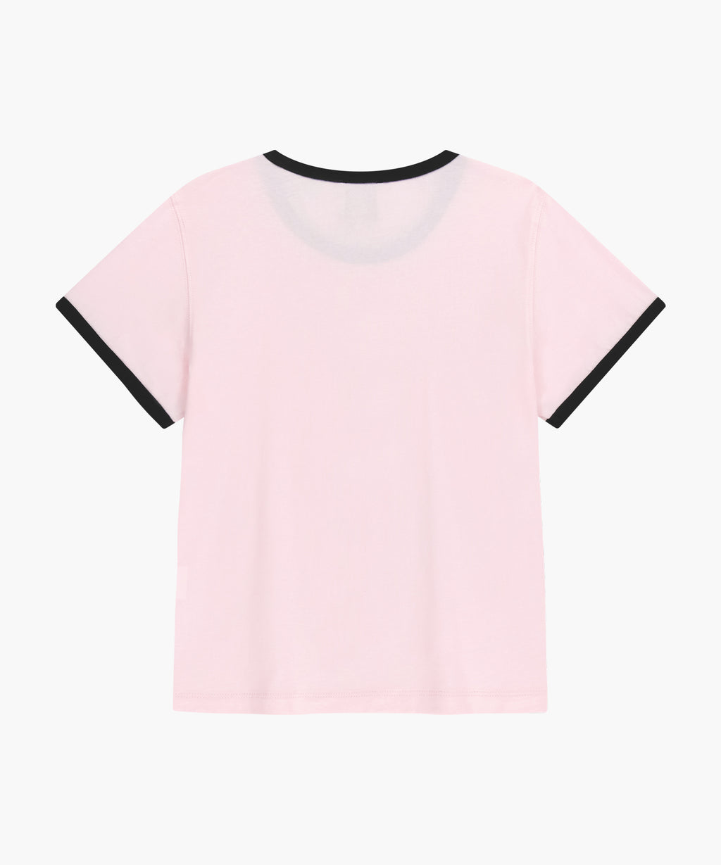 Marithe & Francois Girbaud - Classic Logo Ringer Tee (Light Pink) product image 7 | TRAB K-Fashion Australia