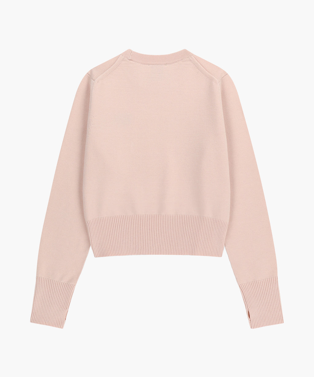 Marithe & Francois Girbaud - Small Classic Logo Crop Knit Pullover (Pink) product image 7 | TRAB K-Fashion Australia