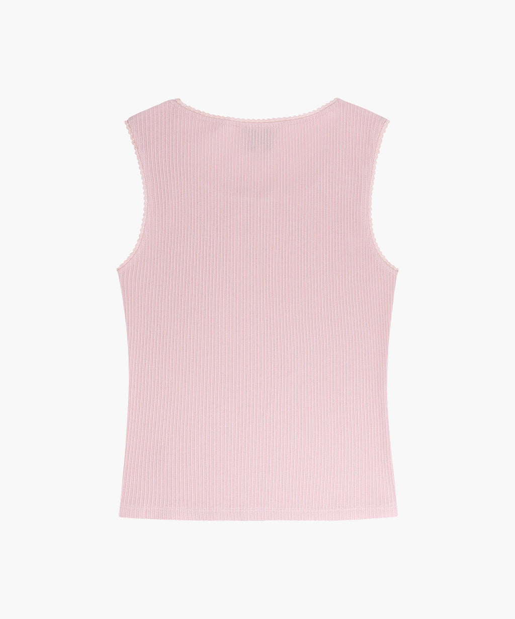 Marithe & Francois Girbaud - Lace Detail Sleeveless (Pink) product image 7 | TRAB K-Fashion Australia