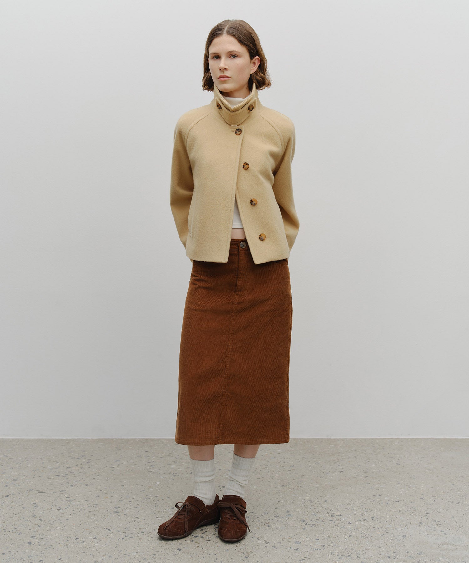 Marithe & Francois Girbaud - Oversized Crop Coat (Beige) product image 7 | TRAB K-Fashion Australia