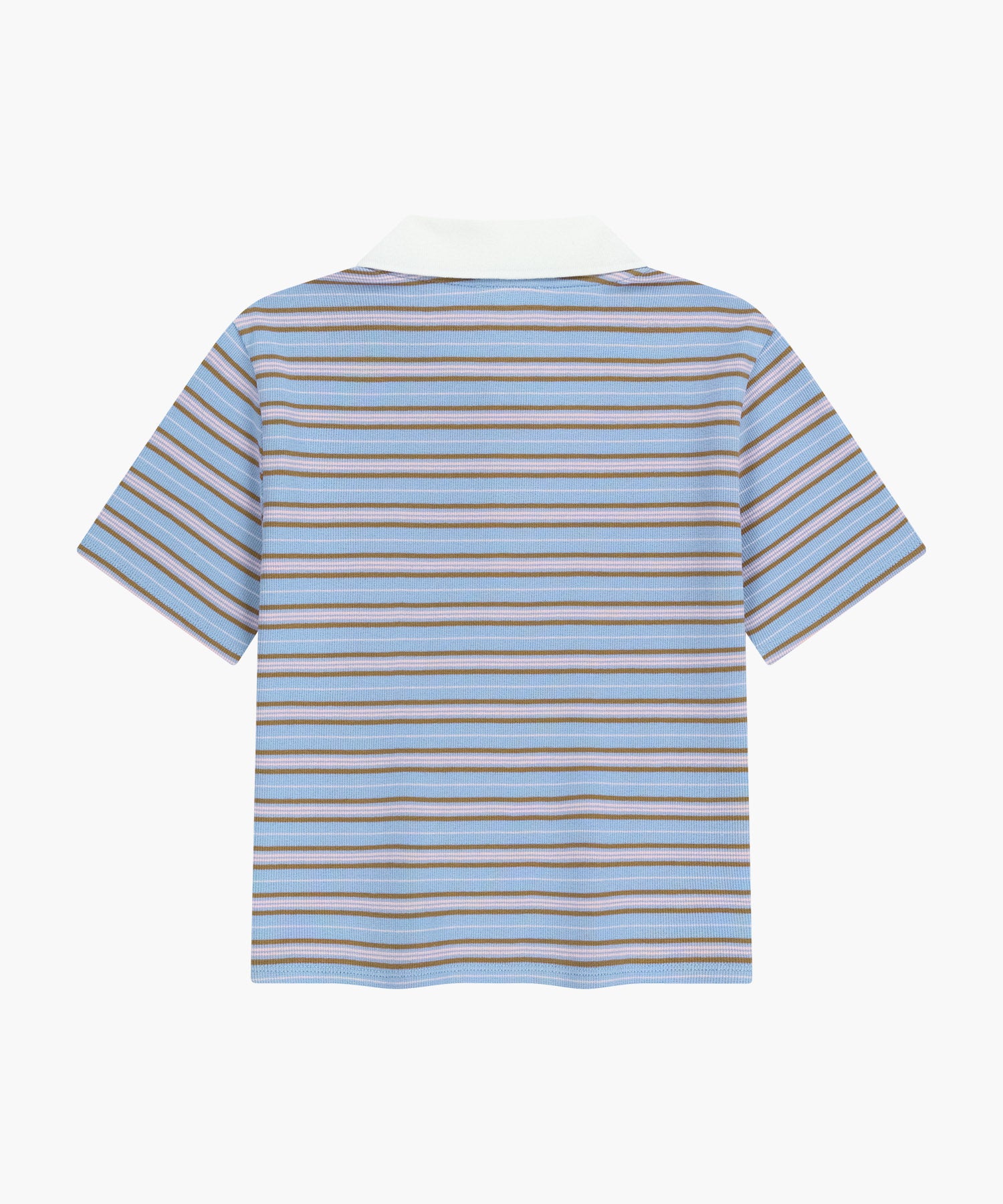 Marithe & Francois Girbaud - Stripe Slim Crop Collar Tee (Light Blue) product image 7 | TRAB K-Fashion Australia