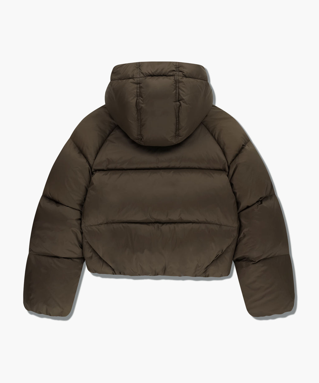 Marithe & Francois Girbaud - Regular Logo Hooded Crop Down Jacket (Brown) product image 7 | TRAB K-Fashion Australia