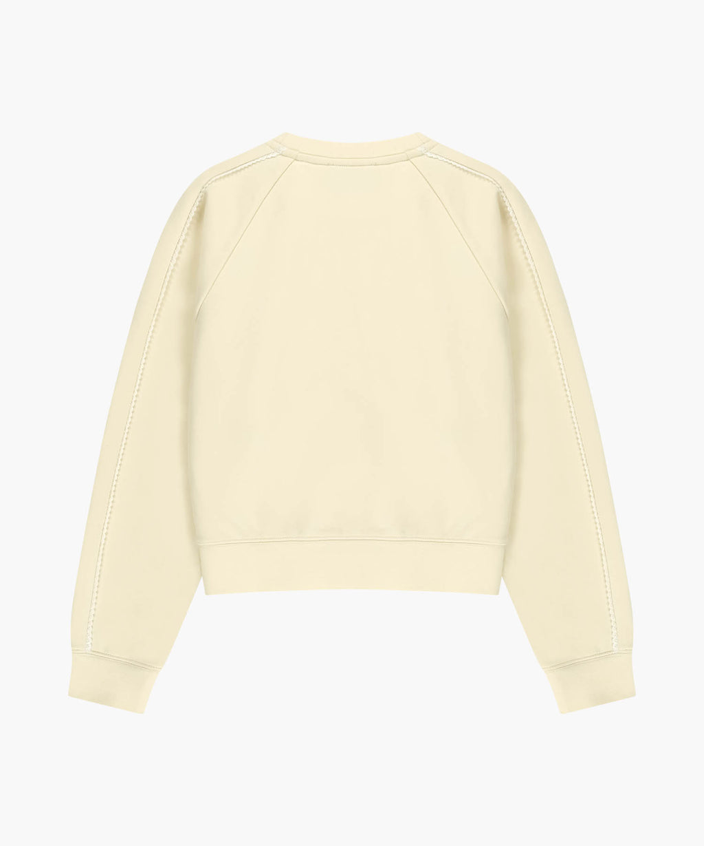 Marithe & Francois Girbaud - Lace Detail Crop Sweatshirt (Ivory) product image 7 | TRAB K-Fashion Australia