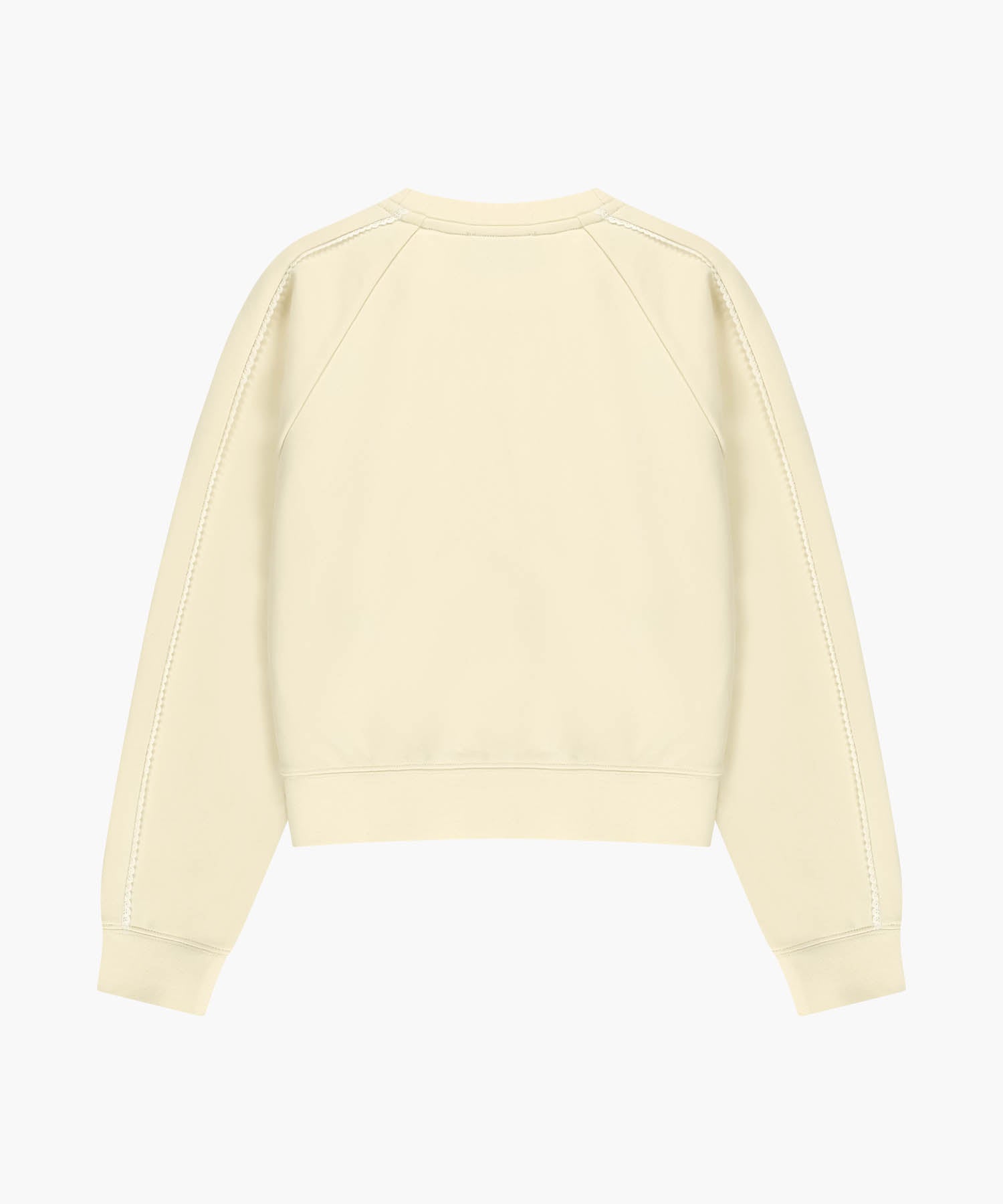 Marithe & Francois Girbaud - Lace Detail Crop Sweatshirt (Ivory) product image 7 | TRAB K-Fashion Australia