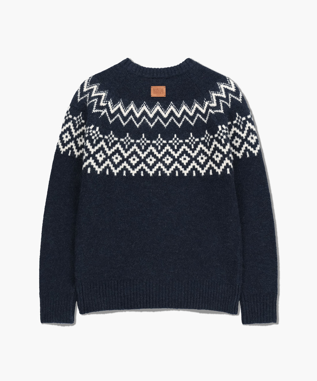 Marithe & Francois Girbaud - Fairisle Crew Neck Knit Pullover (Navy) product image 9 | TRAB K-Fashion Australia