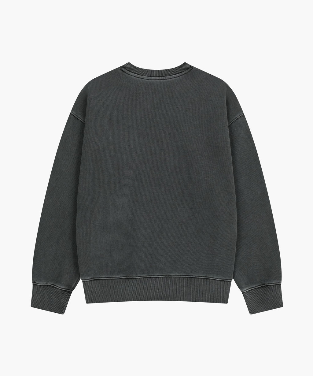 Marithe & Francois Girbaud - Outline Classic Logo Dyeing Oversized Sweatshirt (Charcoal) product image 7 | TRAB K-Fashion Australia
