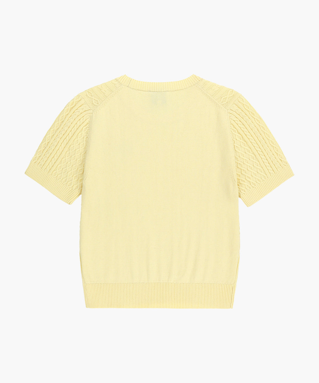 Marithe & Francois Girbaud - Cable Half Knit Pullover (Light Yellow) product image 7 | TRAB K-Fashion Australia