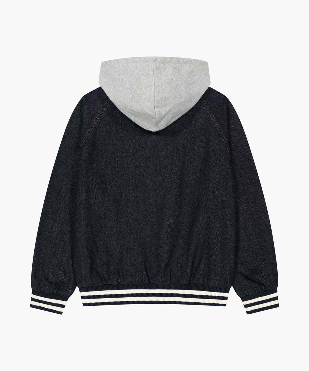 Marithe & Francois Girbaud - Classic Logo Raglan Denim Varsity Jacket (Indigo) product image 7 | TRAB K-Fashion Australia