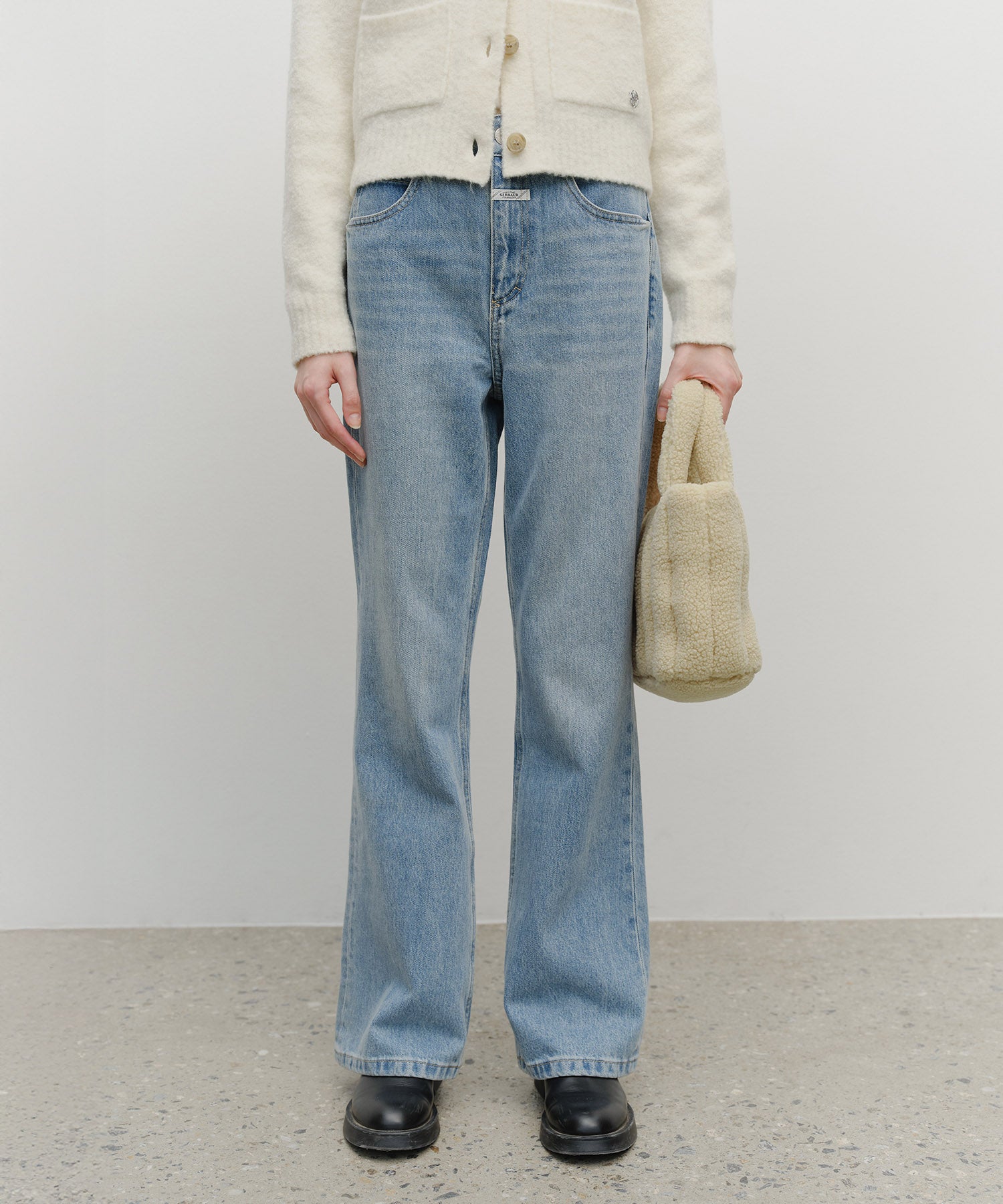 Marithe & Francois Girbaud - Classic Logo Boucle Padding Bag (Beige) product image 7 | TRAB K-Fashion Australia
