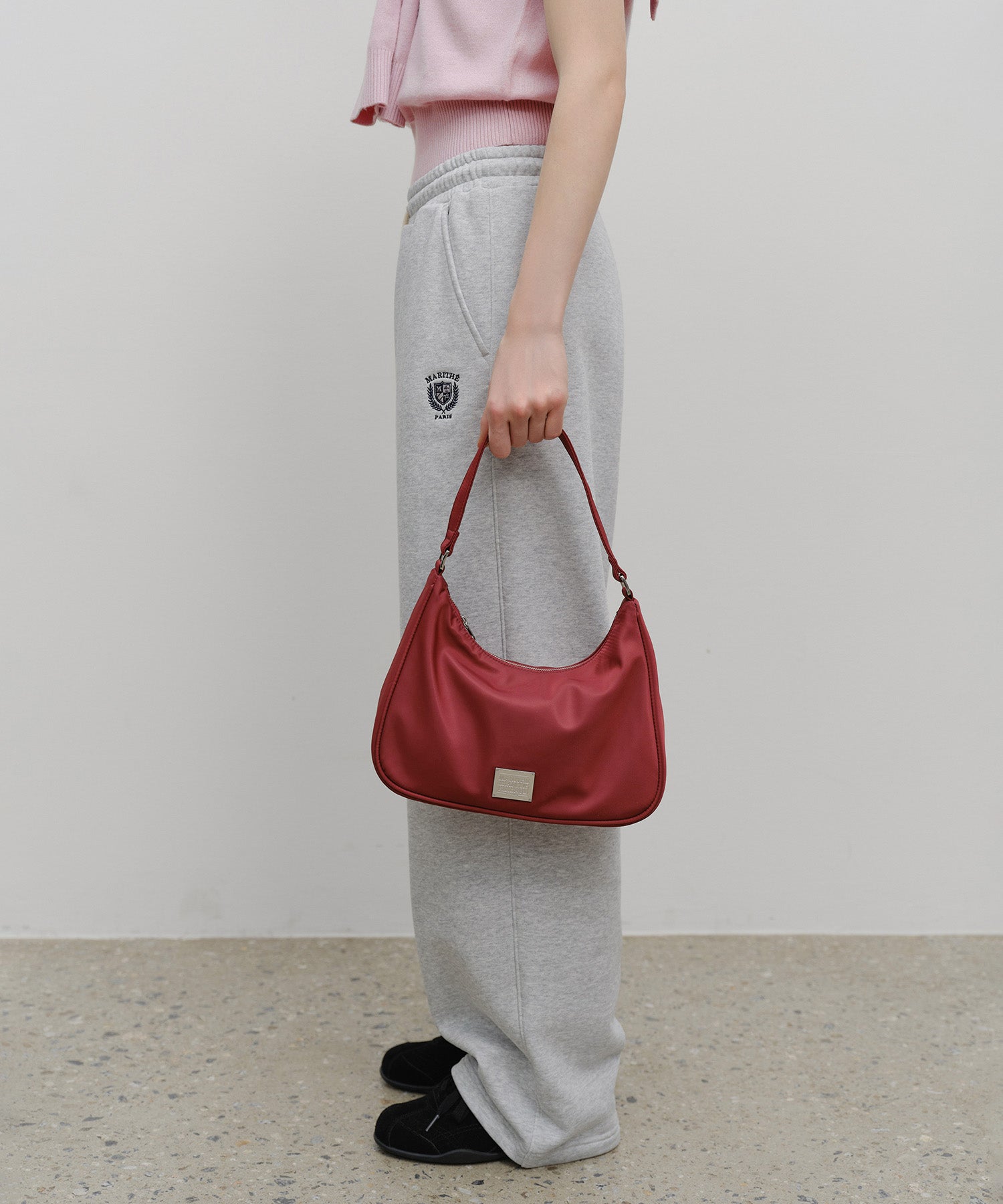 Marithe & Francois Girbaud - Classic Logo Hobo Bag (Burgundy) product image 7 | TRAB K-Fashion Australia