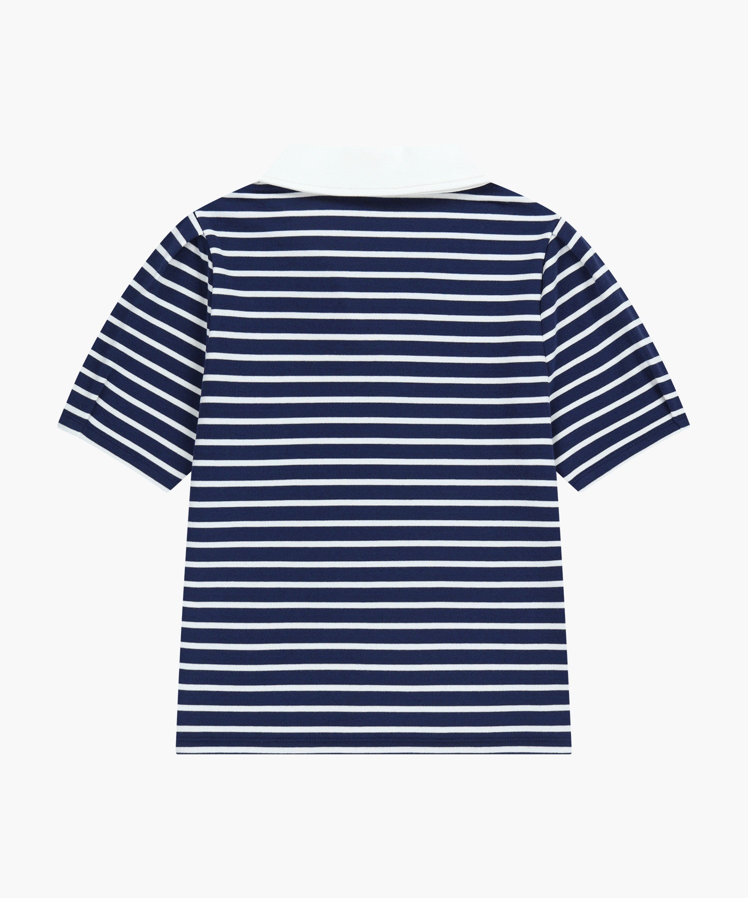 Marithe & Francois Girbaud - Collar Stripe Half Sleeve Crop Sweatshirt (Blue) product image 7 | TRAB K-Fashion Australia