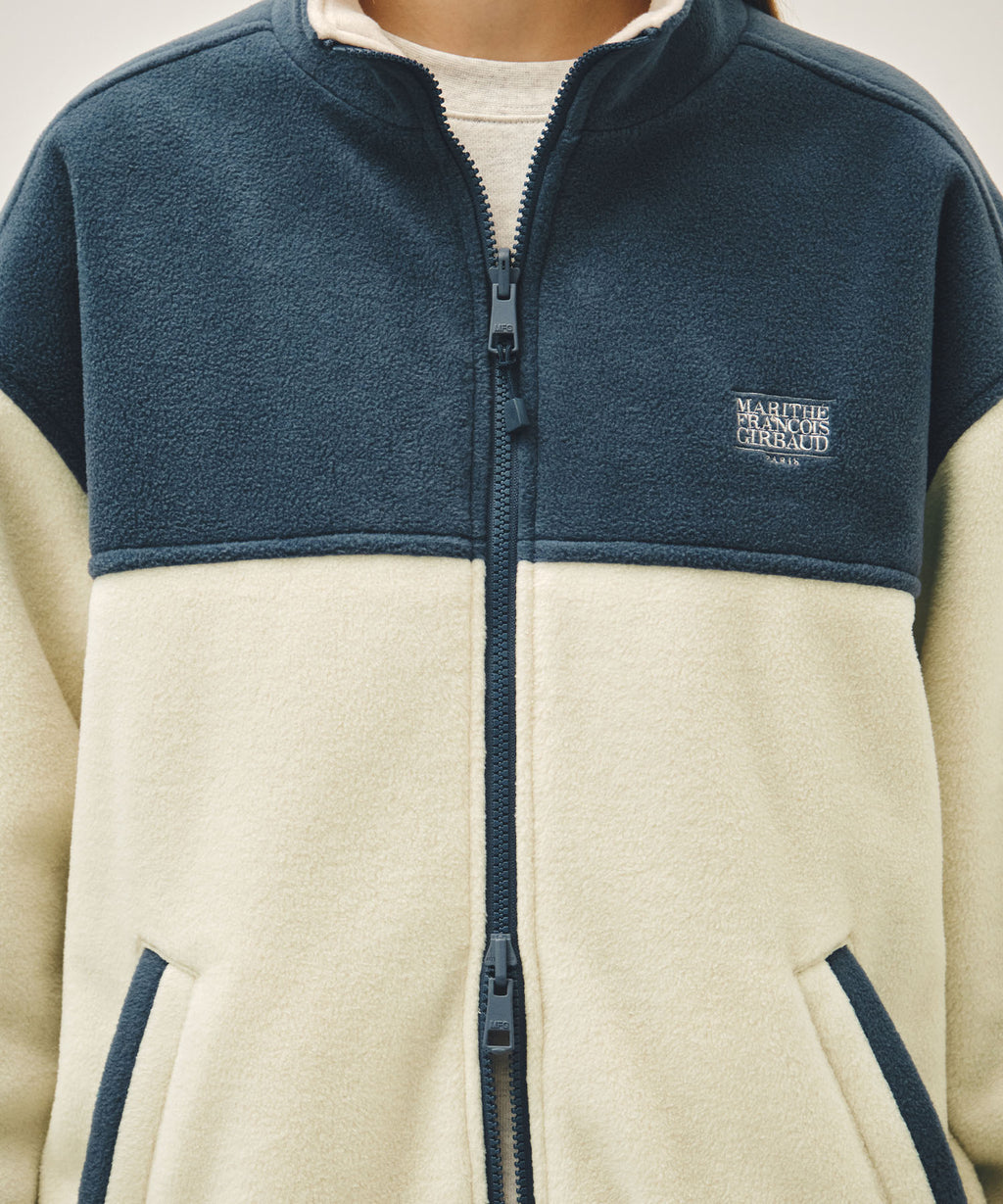Marithe & Francois Girbaud - Classic Logo Reversible Fleece Jacket (Cream) product image 7 | TRAB K-Fashion Australia