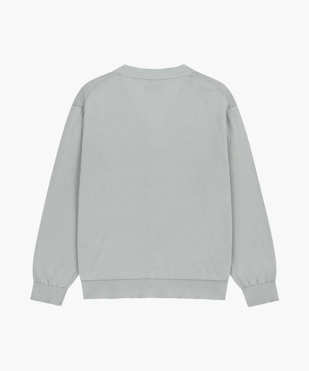 Marithe & Francois Girbaud - Small Classic Logo V-neck Knit Cardigan (Gray) product image 7 | TRAB K-Fashion Australia
