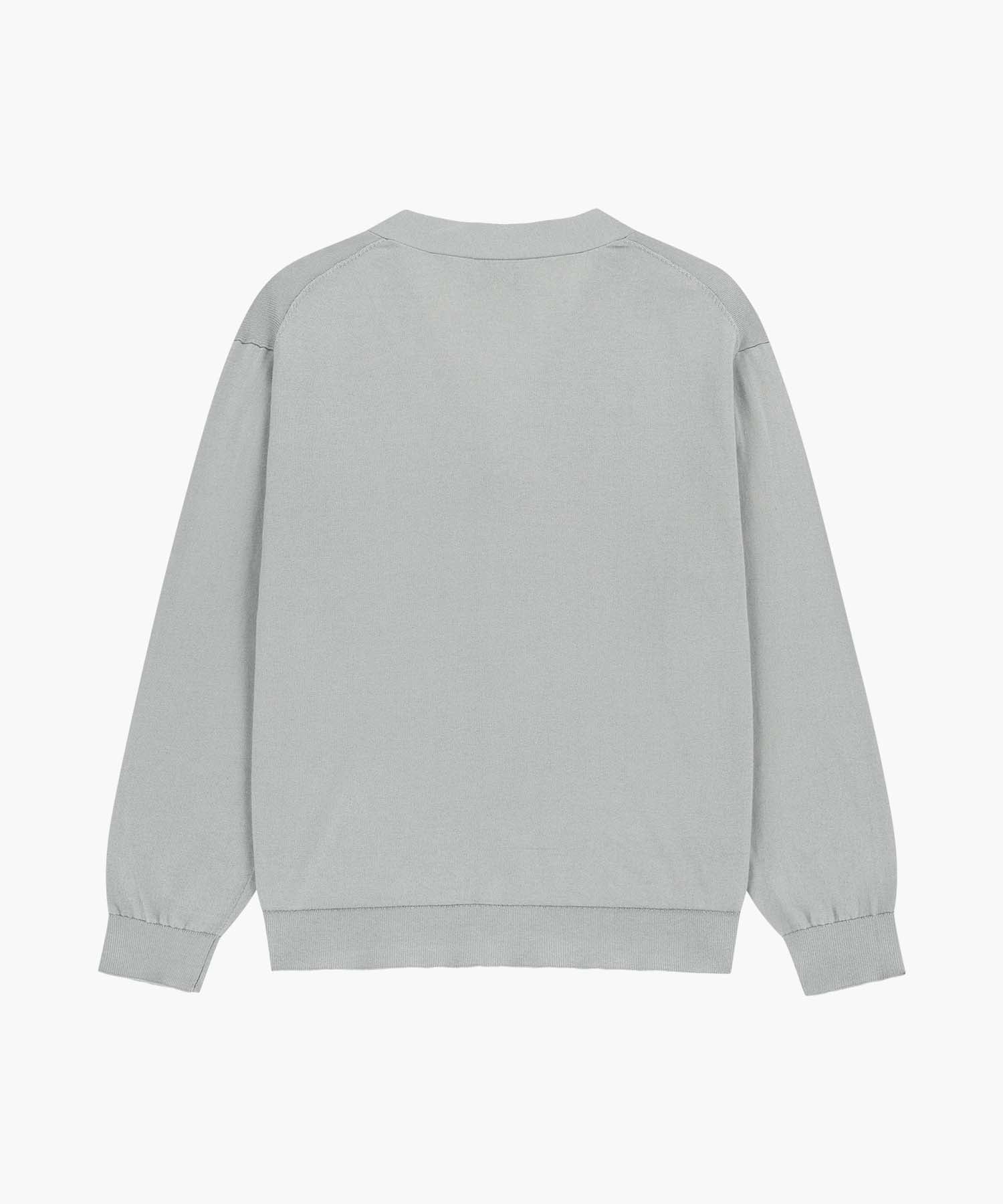 Marithe & Francois Girbaud - Small Classic Logo V-neck Knit Cardigan (Gray) product image 7 | TRAB K-Fashion Australia