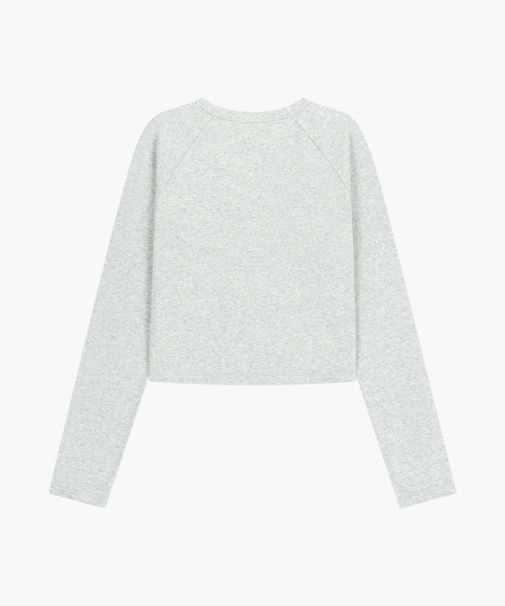 Marithe & Francois Girbaud - Basic Crop Long Sleeve (Light Heather Gray) product image 7 | TRAB K-Fashion Australia