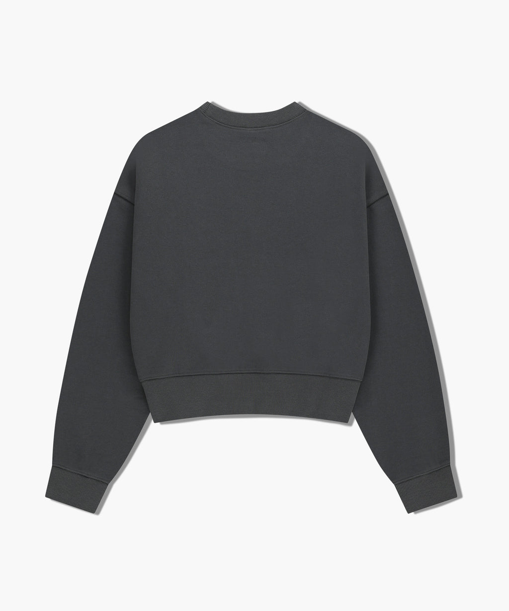 Marithe & Francois Girbaud - Small Classic Logo Crop Sweatshirt (Charcoal) product image 7 | TRAB K-Fashion Australia