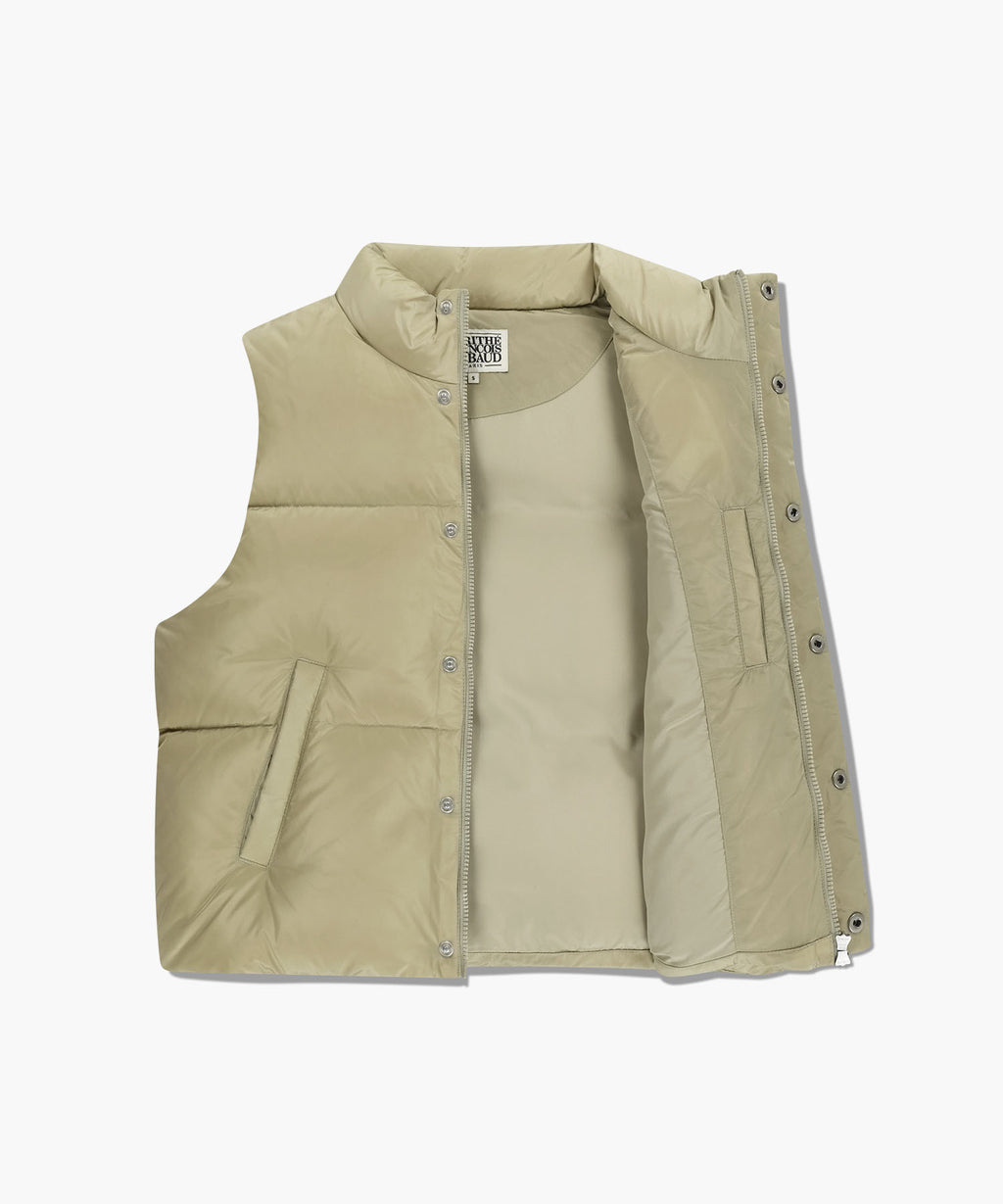 Marithe & Francois Girbaud - Classic Logo Down Vest (Beige) product image 7 | TRAB K-Fashion Australia