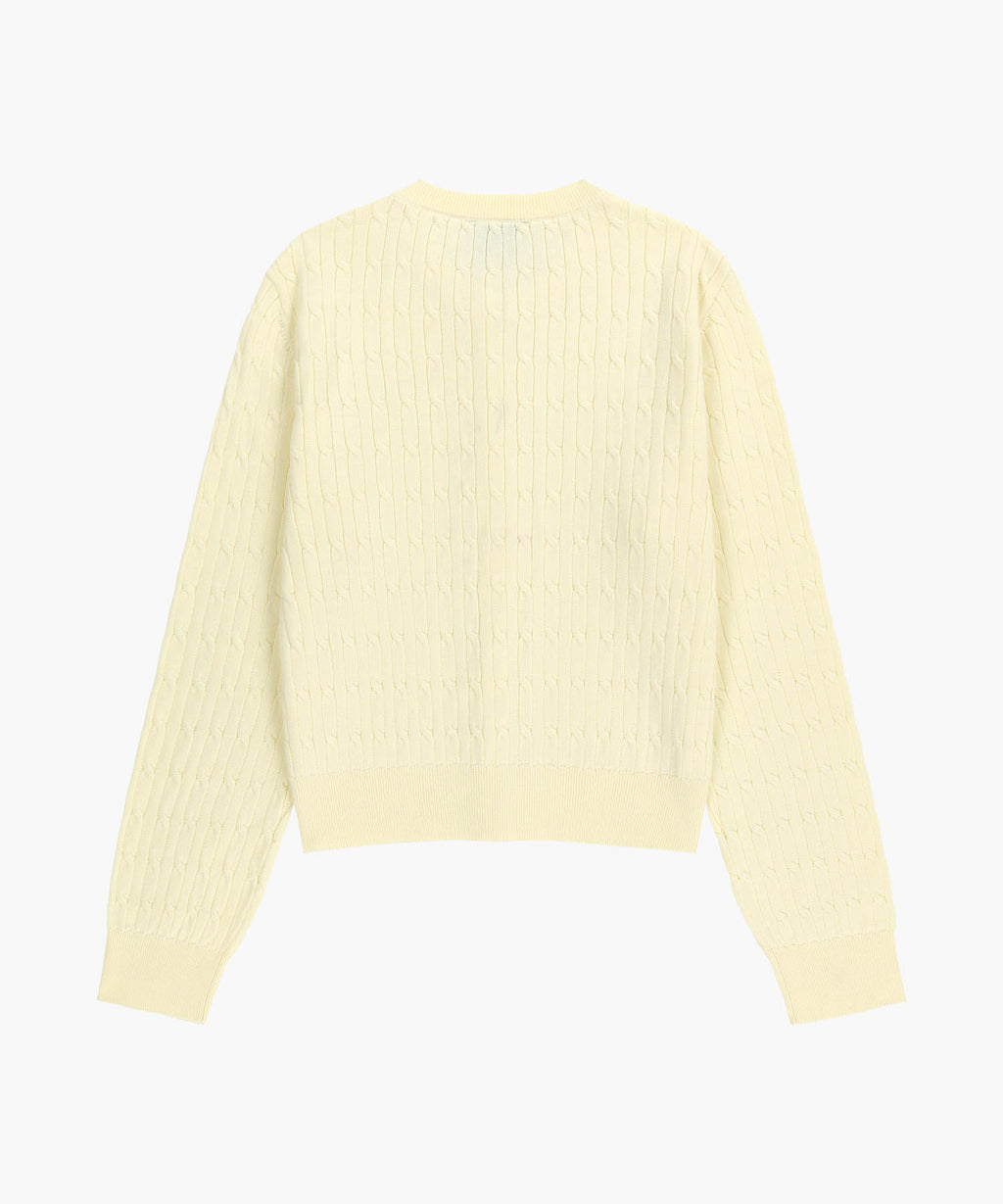 Marithe & Francois Girbaud - Cable Knit Cardigan (Ivory) product image 7 | TRAB K-Fashion Australia