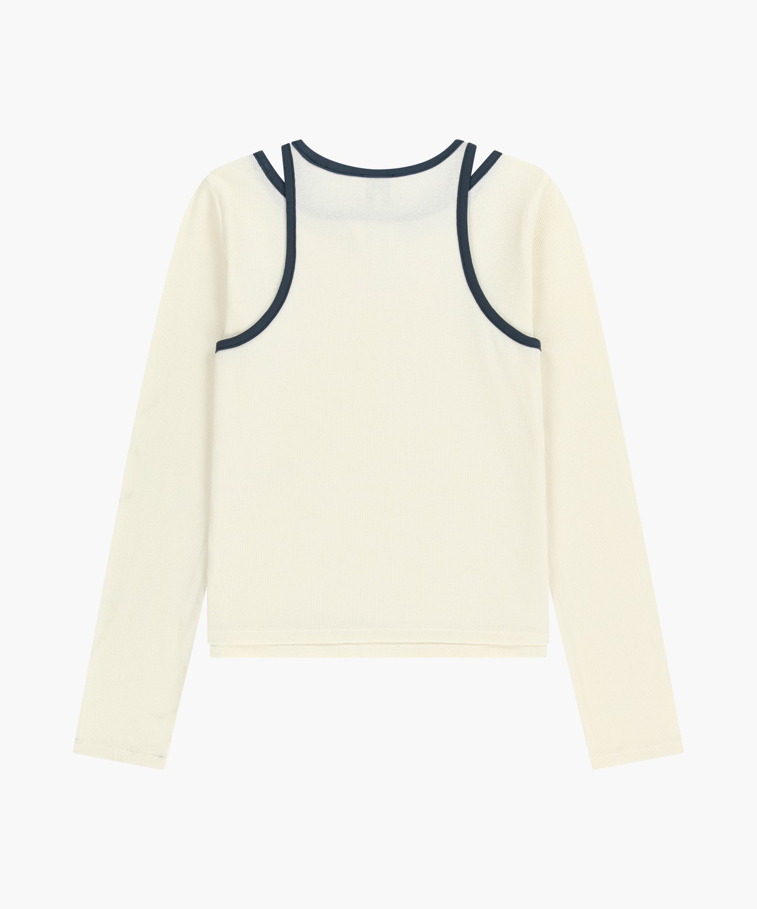 Marithe & Francois Girbaud - Sleeveless Layered Long Sleeve Tee (Ivory) product image 7 | TRAB K-Fashion Australia