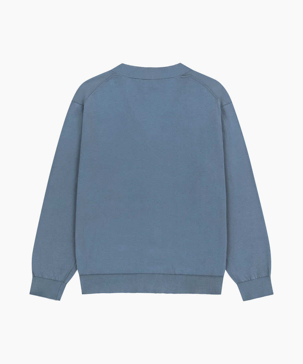 Marithe & Francois Girbaud - Small Classic Logo V-neck Knit Cardigan (Vintage Blue) product image 7 | TRAB K-Fashion Australia
