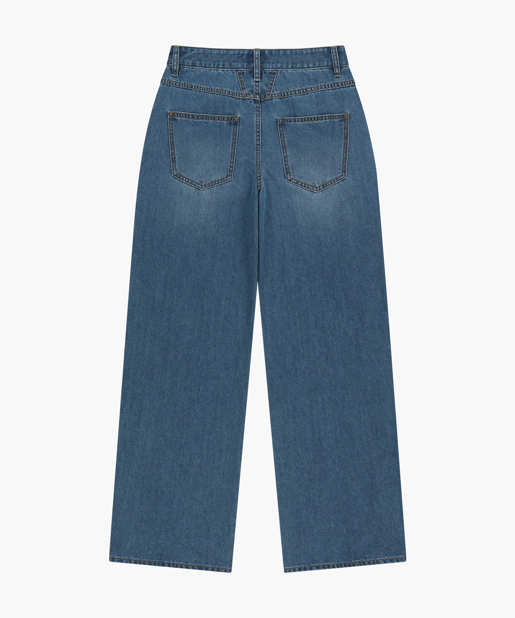 Marithe & Francois Girbaud - Summer Semi Wide Denim Pants (Blue) product image 7 | TRAB K-Fashion Australia