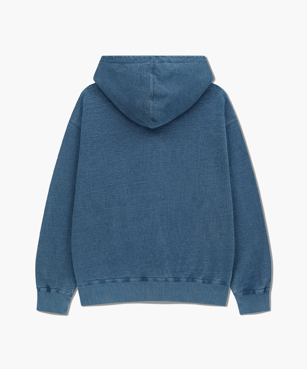 Marithe & Francois Girbaud - Crest Logo Garment Dyed Oversized Hoodie (Blue) product image 7 | TRAB K-Fashion Australia