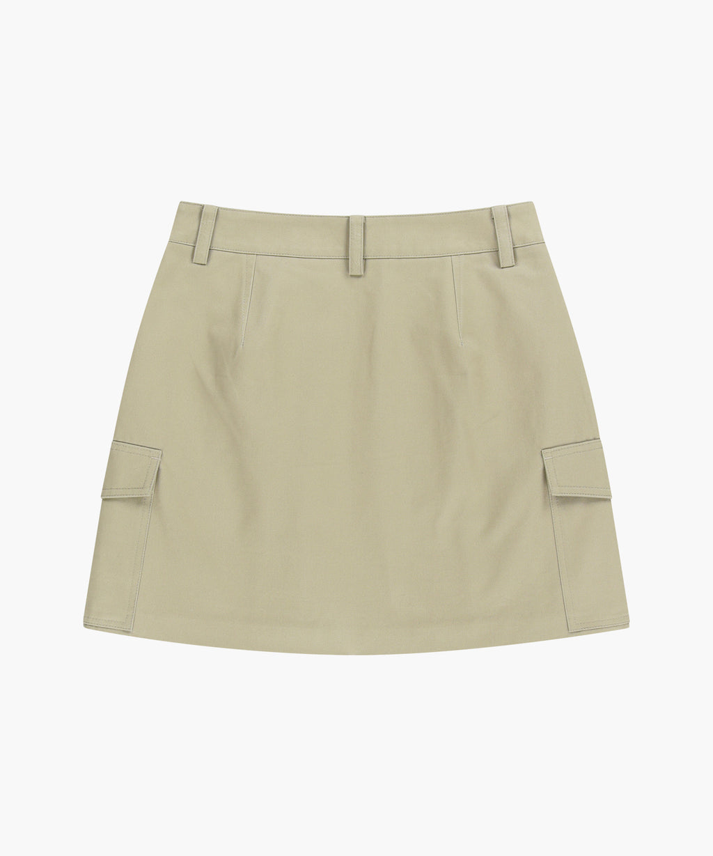 Marithe & Francois Girbaud - Cotton Cargo Mini Skirt (Beige) product image 10 | TRAB K-Fashion Australia