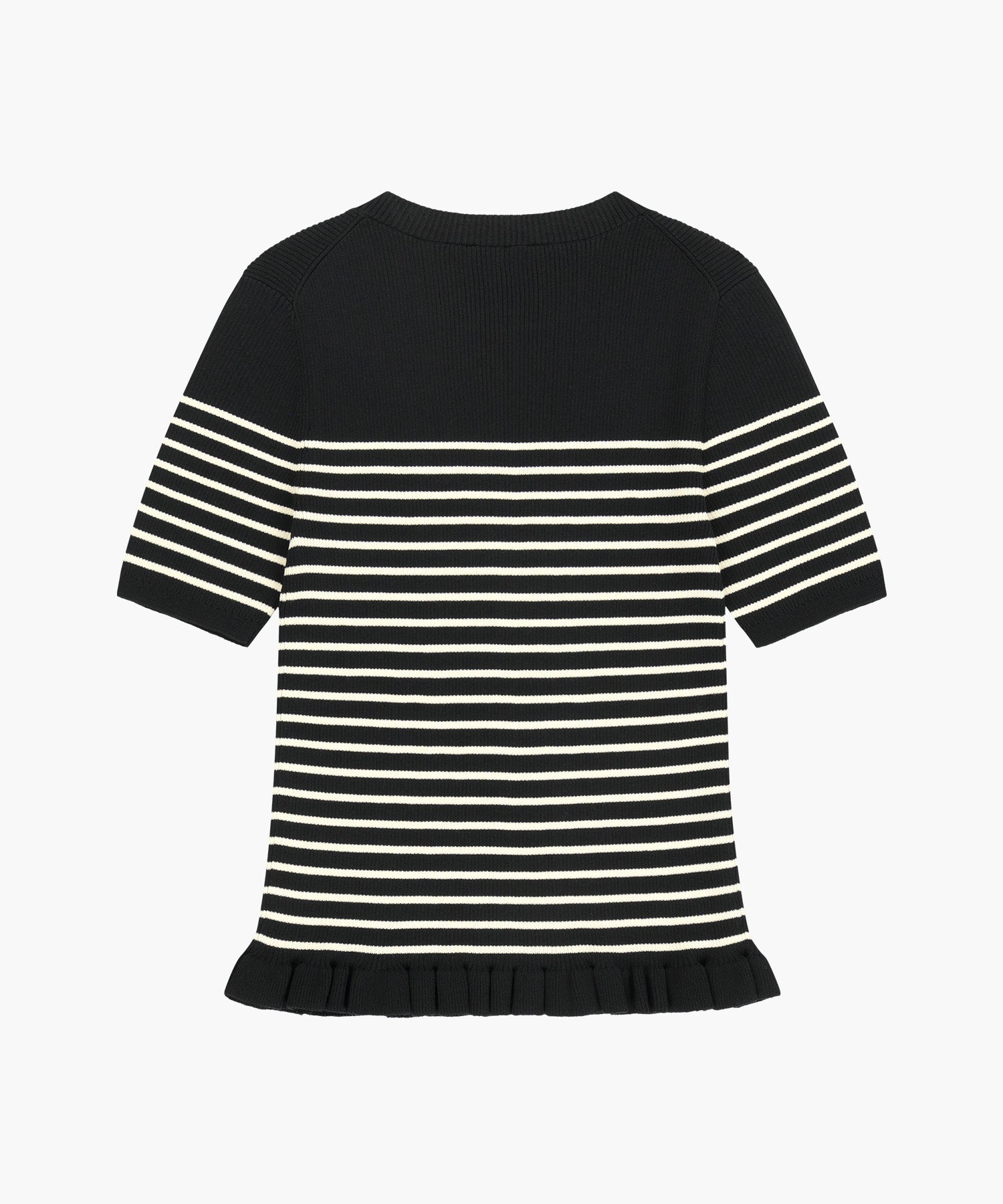 Marithe & Francois Girbaud - Ruffle Point Stripe Half Knit Pullover (Black) product image 7 | TRAB K-Fashion Australia
