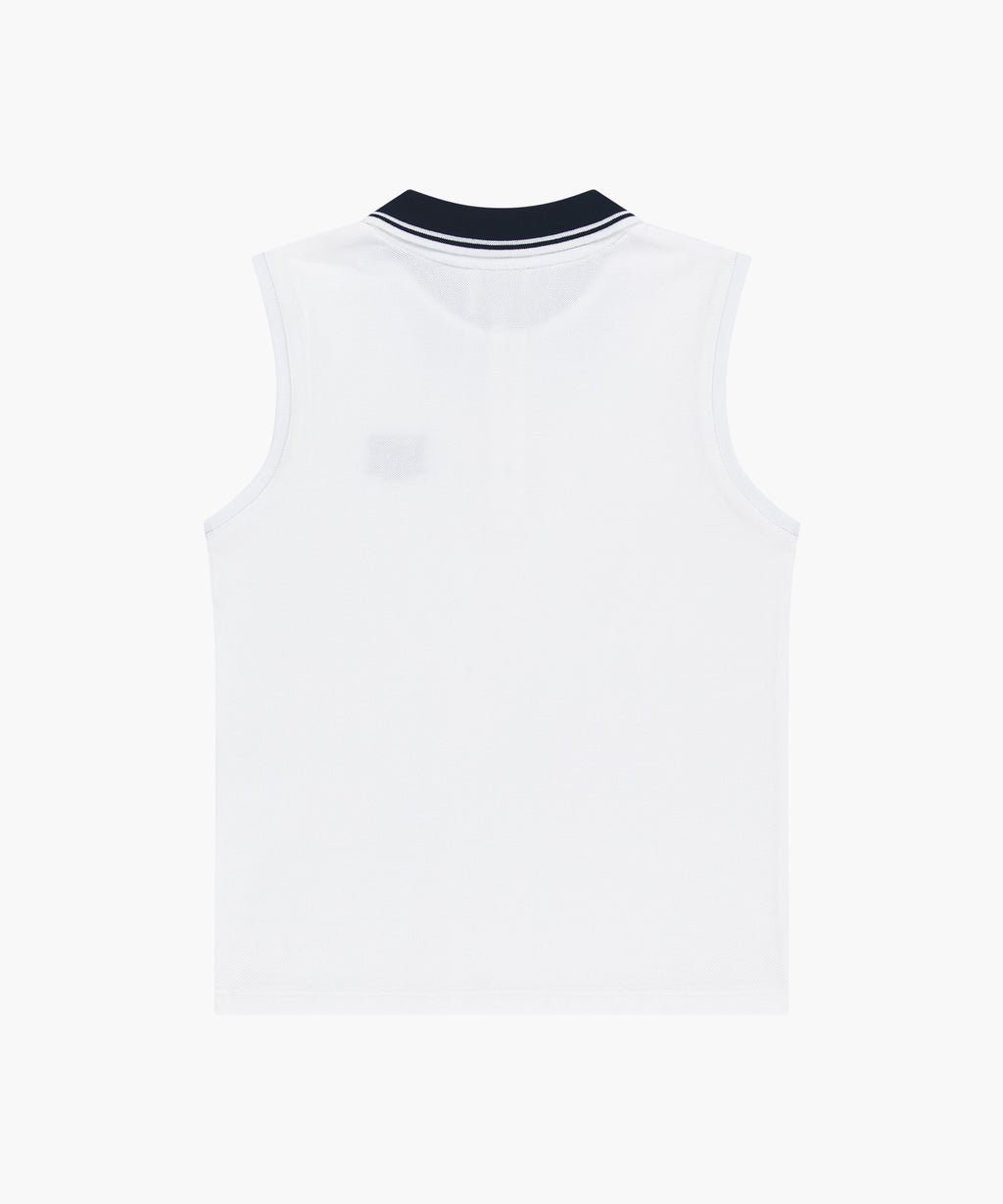 Marithe & Francois Girbaud - Small Classic Logo Pk Collar Sleeveless (White) product image 7 | TRAB K-Fashion Australia