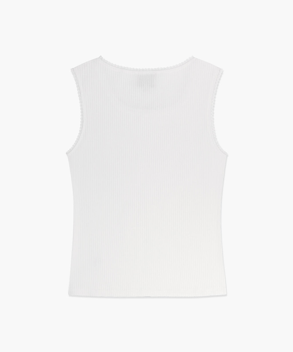 Marithe & Francois Girbaud - Lace Detail Sleeveless (White) product image 7 | TRAB K-Fashion Australia
