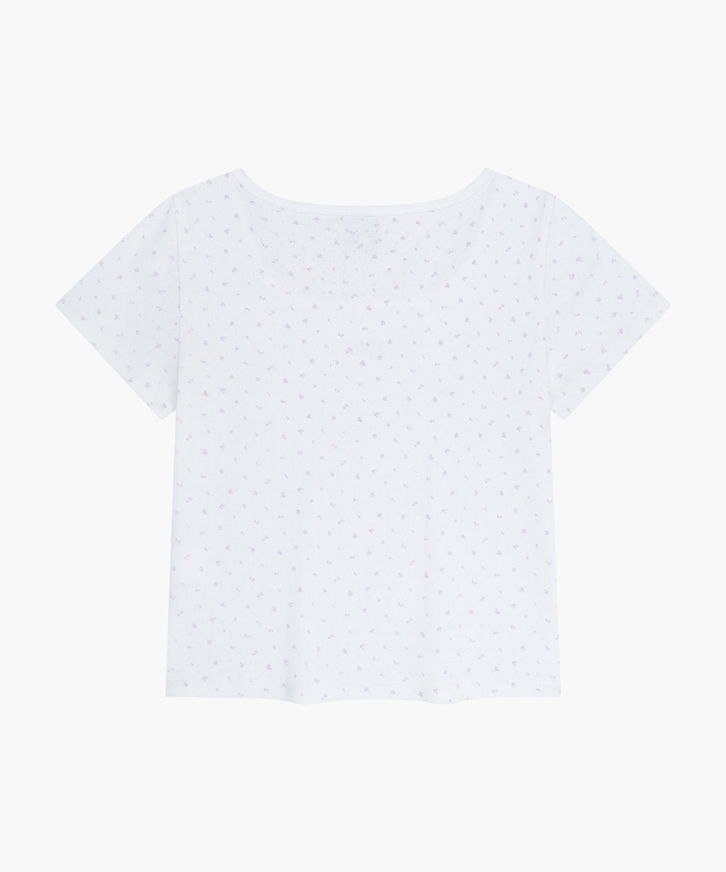 Marithe & Francois Girbaud - Flower Slim Crop Tee (Ivory) product image 7 | TRAB K-Fashion Australia