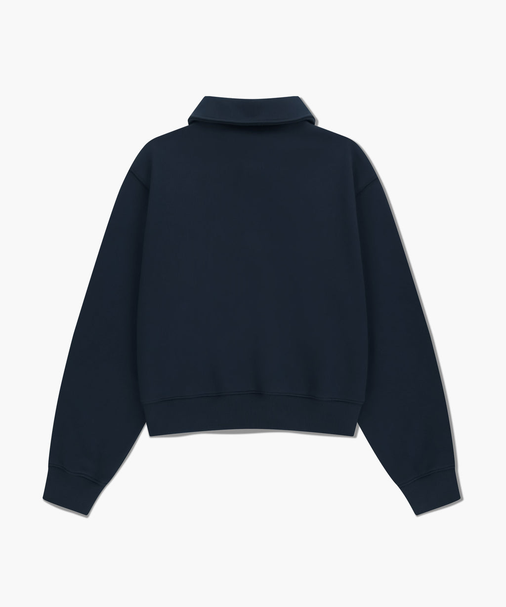 Marithe & Francois Girbaud - Classic Logo Half Zipup Crop Sweatshirt (Navy) product image 7 | TRAB K-Fashion Australia