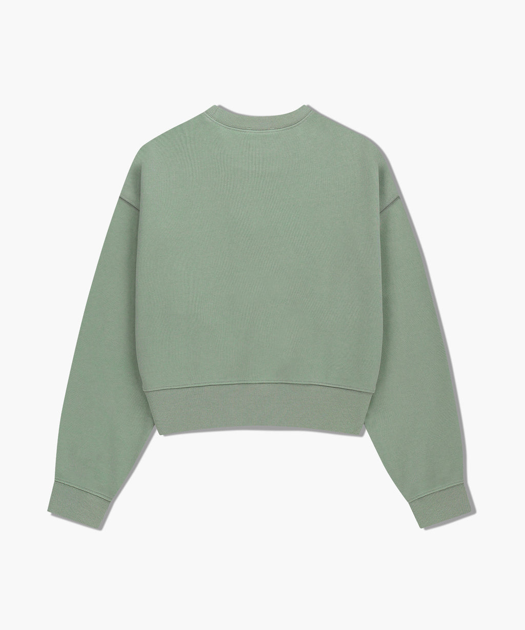 Marithe & Francois Girbaud - Small Classic Logo Crop Sweatshirt (Mint Gray) product image 7 | TRAB K-Fashion Australia
