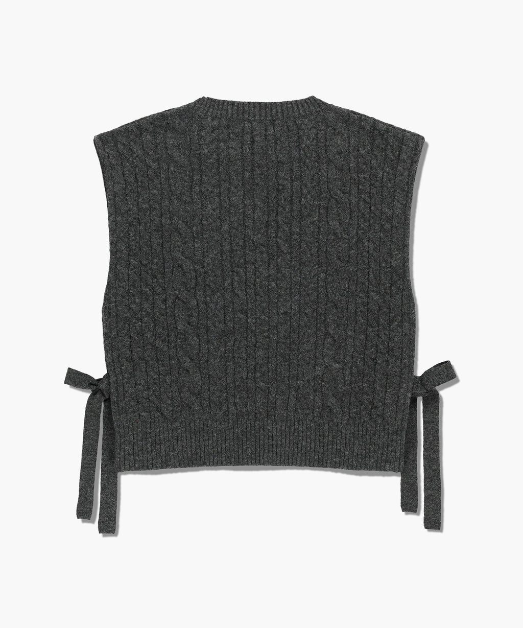 Marithe & Francois Girbaud - Side Ribbon Knit Vest (Charcoal) product image 7 | TRAB K-Fashion Australia