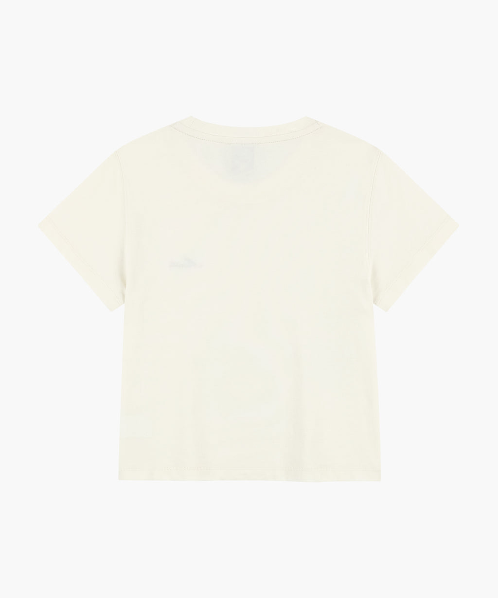 Marithe & Francois Girbaud - Small Lettering Slim Crop Tee (Ivory) product image 7 | TRAB K-Fashion Australia