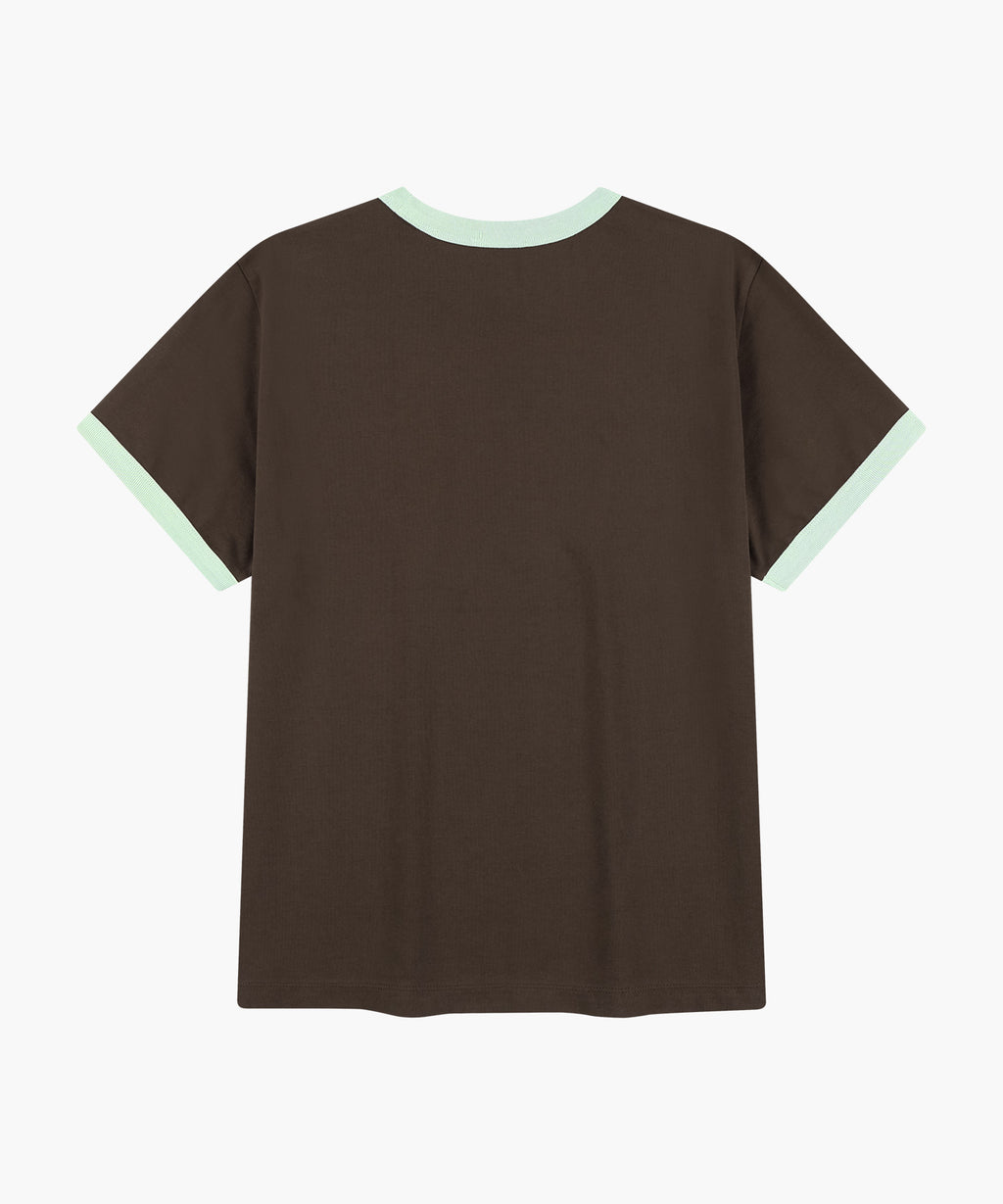 Marithe & Francois Girbaud - Aerocool Crack Classic Logo Ringer Tee (Brown) product image 7 | TRAB K-Fashion Australia