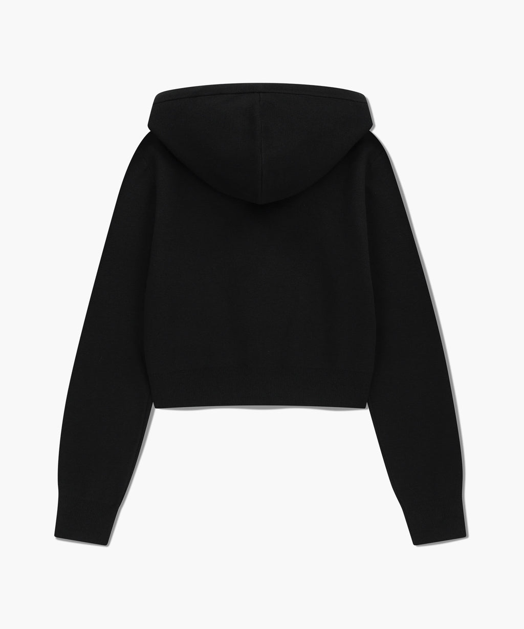 Marithe & Francois Girbaud - Classic Logo Crop Knit Hoodie Zipup (Black) product image 7 | TRAB K-Fashion Australia