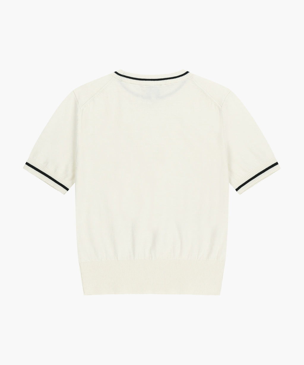 Marithe & Francois Girbaud - Circle Logo Half Knit Pullover (Ivory) product image 7 | TRAB K-Fashion Australia