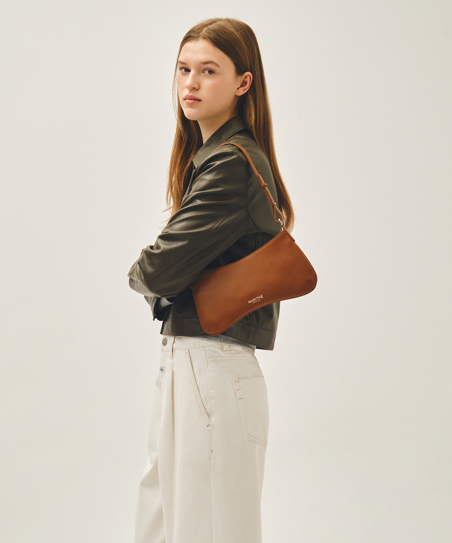 Marithe & Francois Girbaud - Regular Logo Mini Peanut Bag (Brown) product image 9 | TRAB K-Fashion Australia