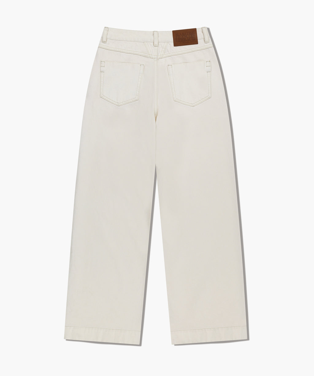 Marithe & Francois Girbaud - Low-waist Tuck Wide Denim Pants (Ecru) product image 9 | TRAB K-Fashion Australia
