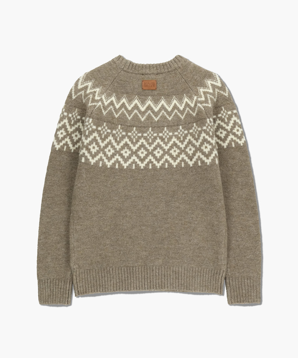 Marithe & Francois Girbaud - Fairisle Crew Neck Knit Pullover (Beige) product image 7 | TRAB K-Fashion Australia