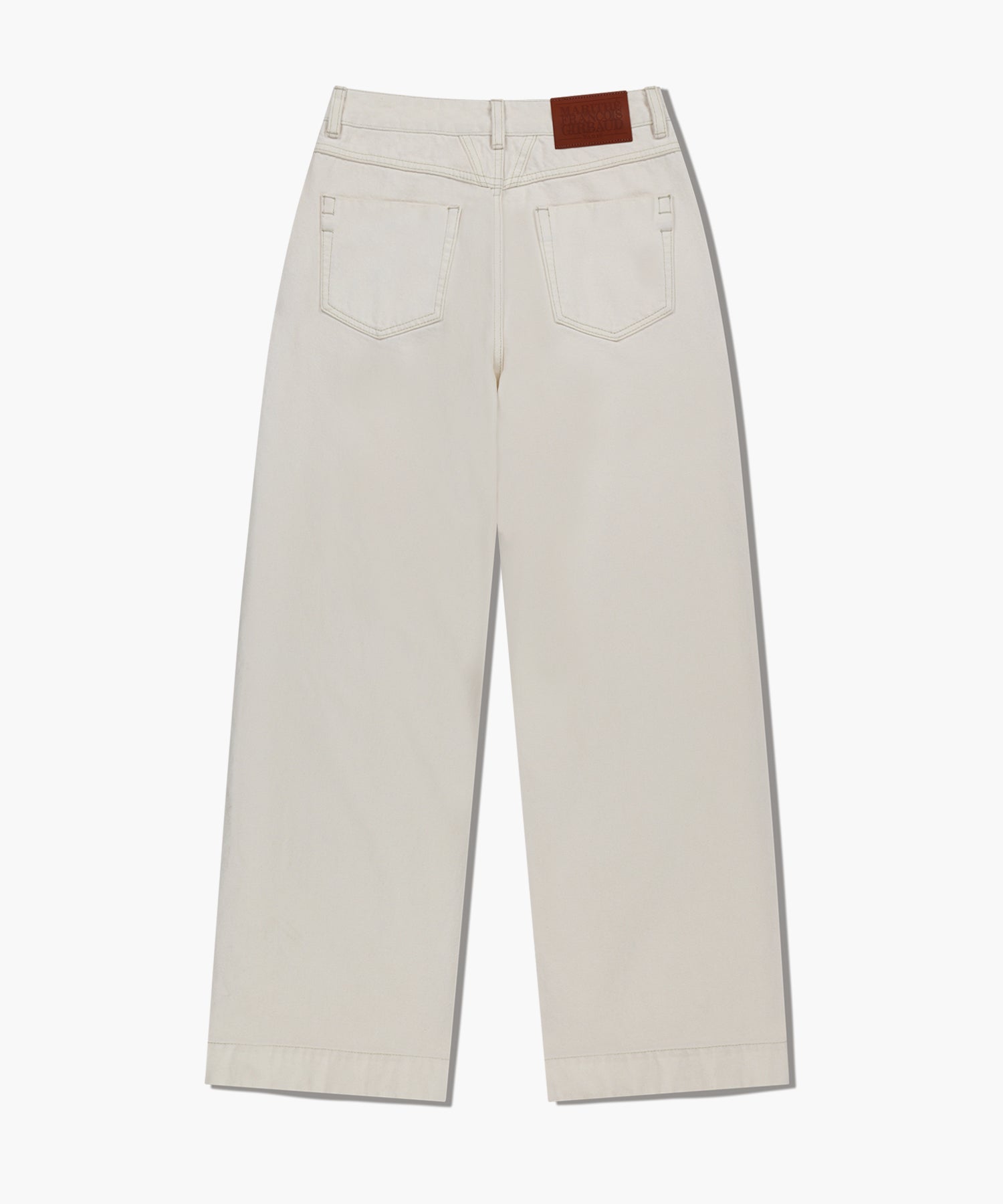 Marithe & Francois Girbaud - Low-waist Tuck Wide Denim Pants (Ecru) product image 8 | TRAB K-Fashion Australia