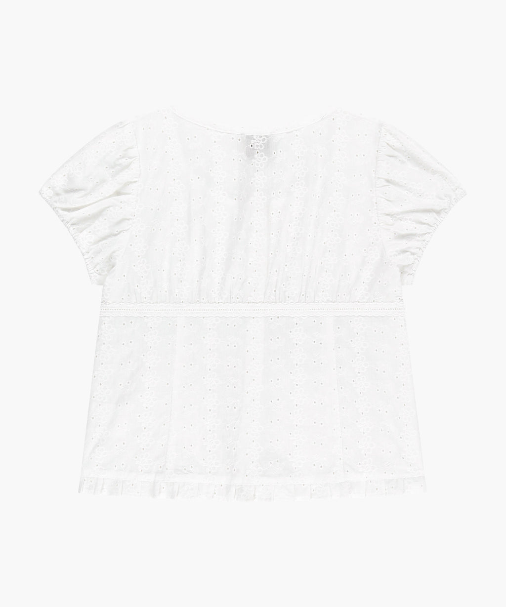 Marithe & Francois Girbaud - Puff Sleeve Lace Shirt (White) product image 7 | TRAB K-Fashion Australia