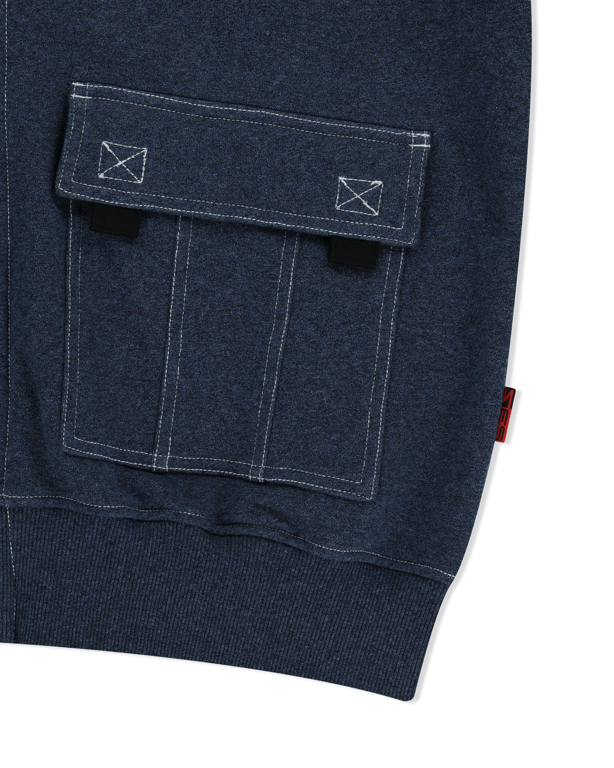 yeseyesee - Y.E.S Stitch Pocket Zip Up Hoodie (Navy) product image 3 | TRAB K-Fashion Australia