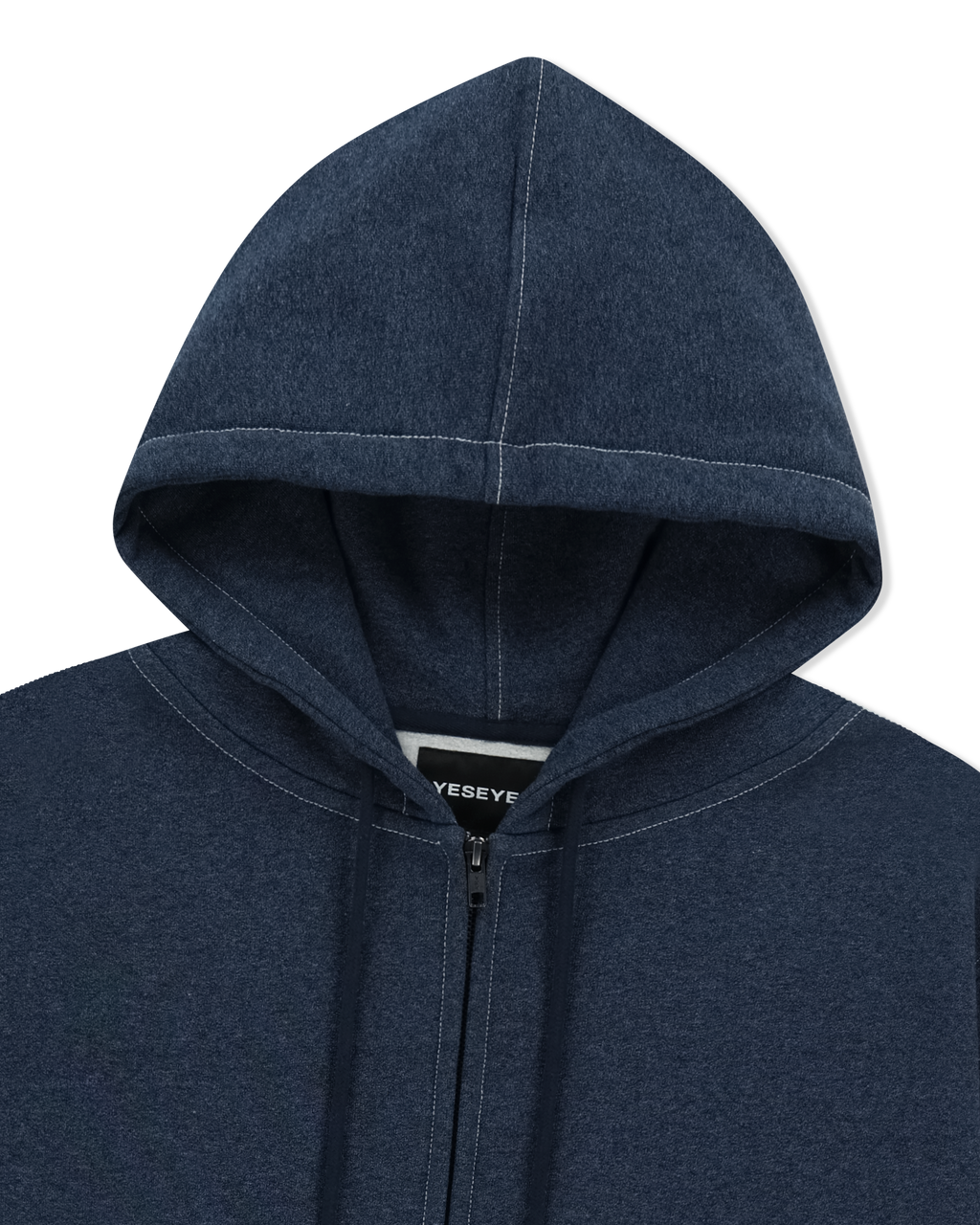 yeseyesee - Y.E.S Stitch Pocket Zip Up Hoodie (Navy) product image 5 | TRAB K-Fashion Australia