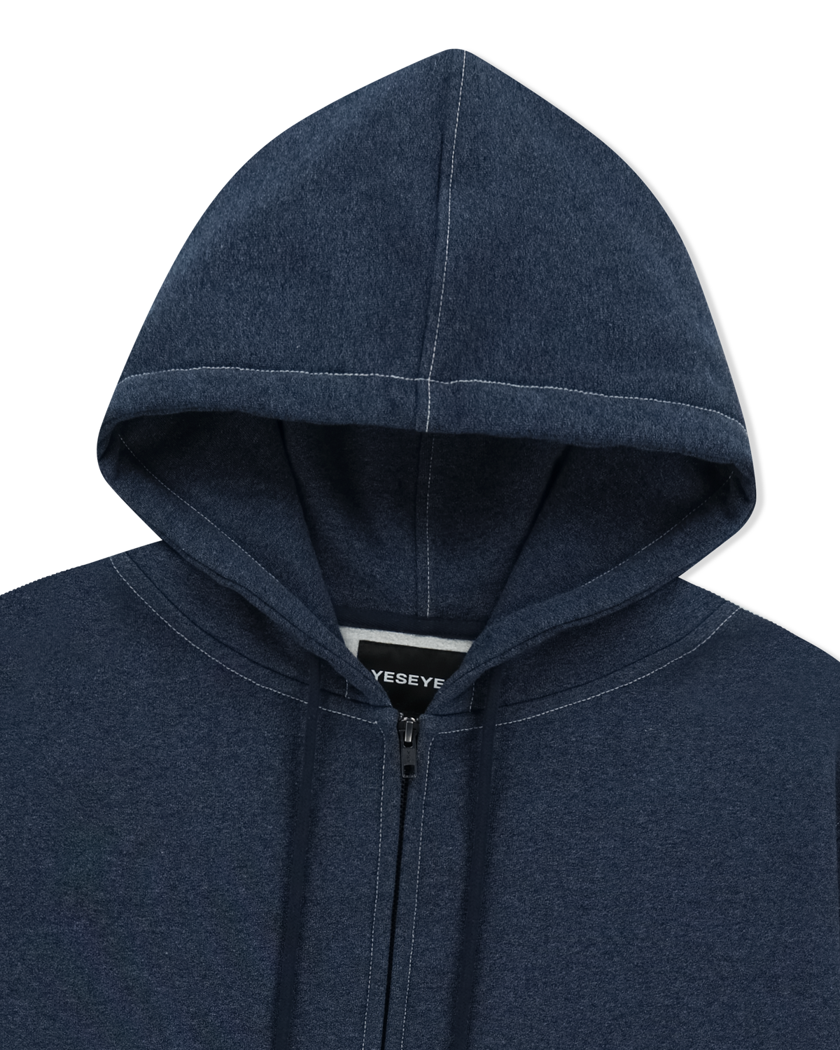 yeseyesee - Y.E.S Stitch Pocket Zip Up Hoodie (Navy) product image 5 | TRAB K-Fashion Australia