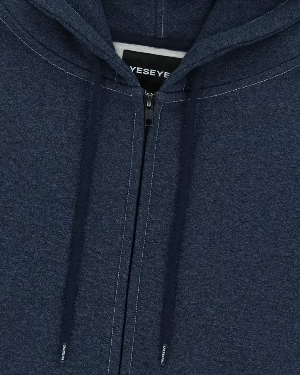 yeseyesee - Y.E.S Stitch Pocket Zip Up Hoodie (Navy) product image 6 | TRAB K-Fashion Australia