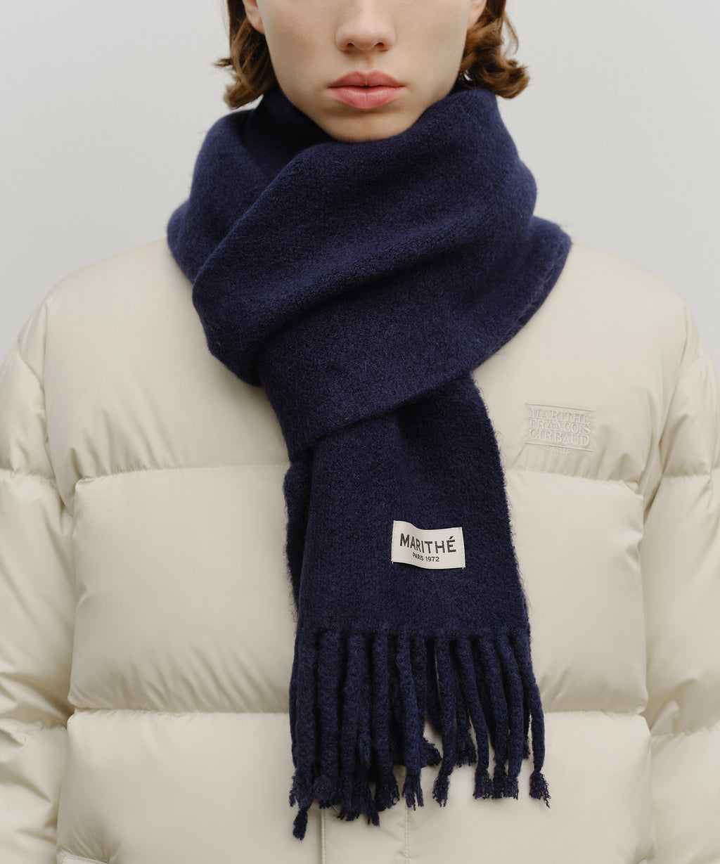 Marithe & Francois Girbaud - Fuzzy Solid Knit Muffler (Navy) product image 7 | TRAB K-Fashion Australia