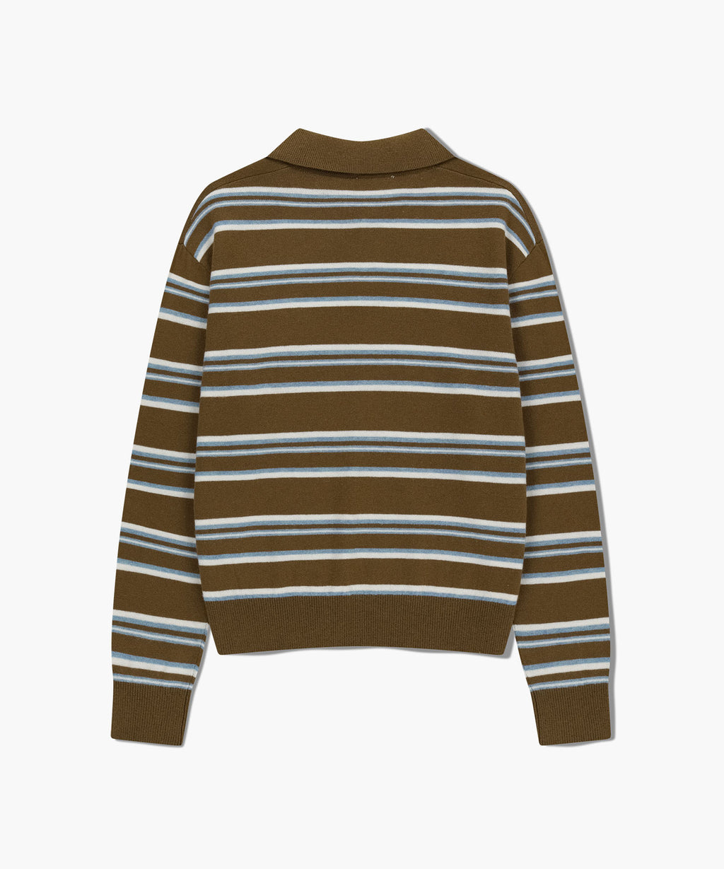 Marithe & Francois Girbaud - Regular Logo Stripe Polo Knit (Camel) product image 7 | TRAB K-Fashion Australia